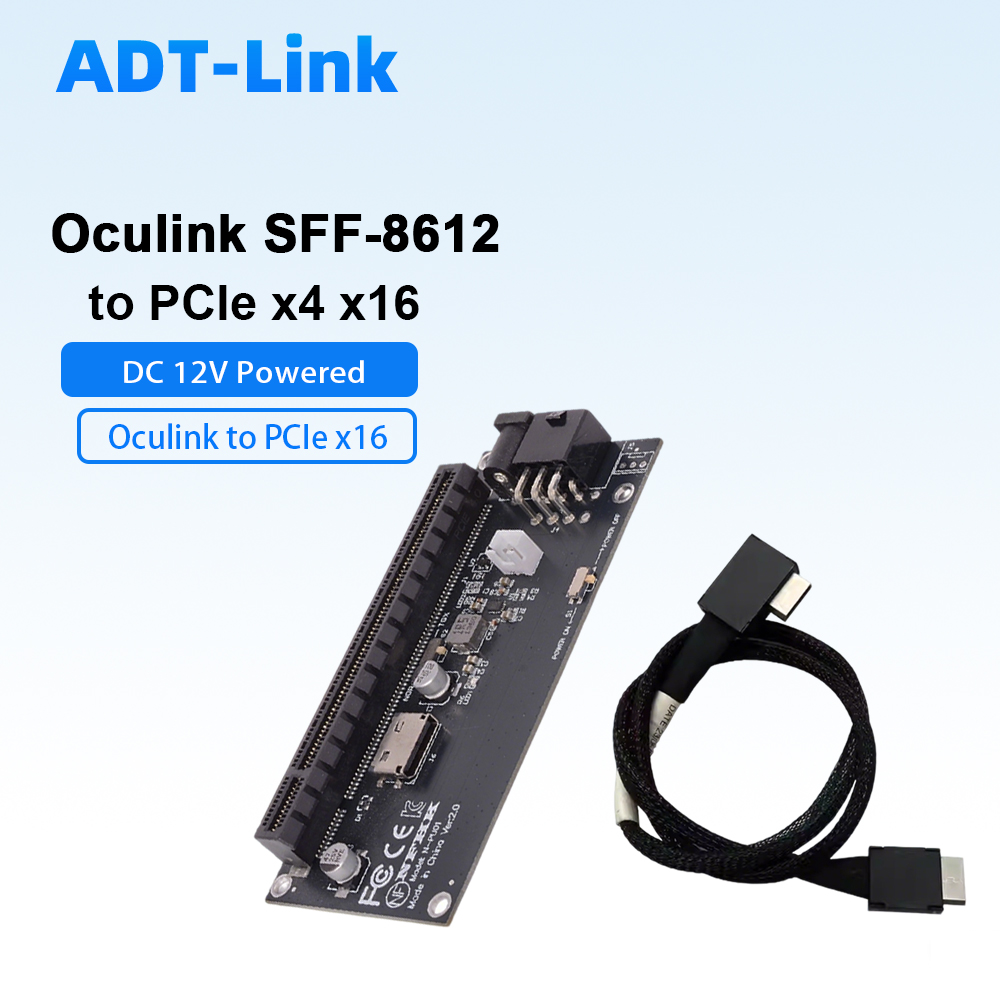Pcie 4.0 X16 Riser Cable 90 Degree - Oculink SFF-8612-PCIe X4 X16 어댑터 카드