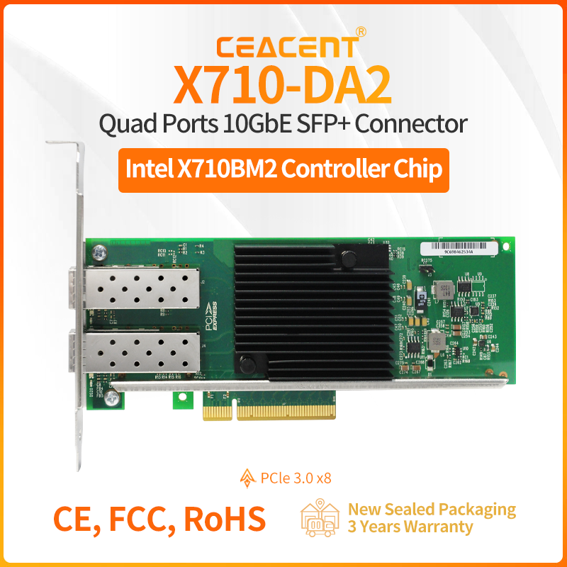 X710-DA2 인텔 X710-BM2 칩셋 10Gb/s - 10Gb Sfp+ Pcie Network Card Dual Port 리뷰 및 가격